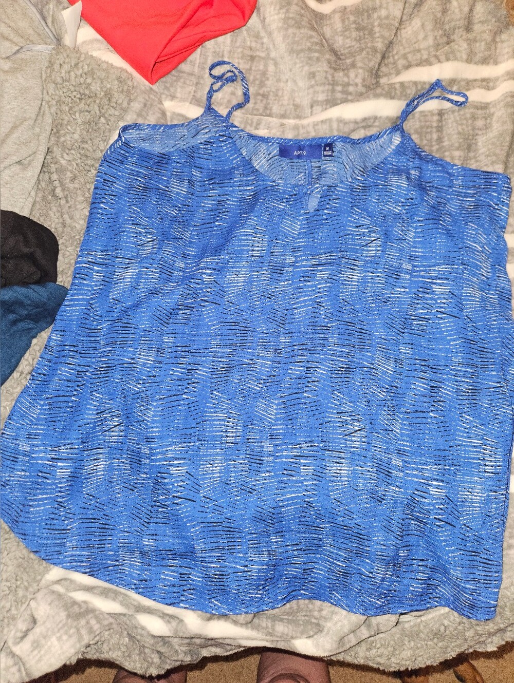 Apt. 9 Royal Blue Patterned Spaghetti Strap Cami